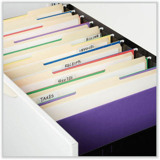 Deluxe Bright Color Hanging File Folders, Legal Size, 1/5-Cut Tabs, Violet, 25/Box