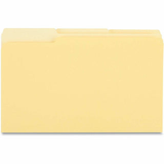 Interior File Folders, 1/3-Cut Tabs: Assorted, Legal Size, 11-pt Stock, Yellow, 100/Box