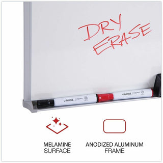 Melamine Dry Erase Board with Aluminum Frame, 24 x 18, White Surface, Anodized Aluminum Frame