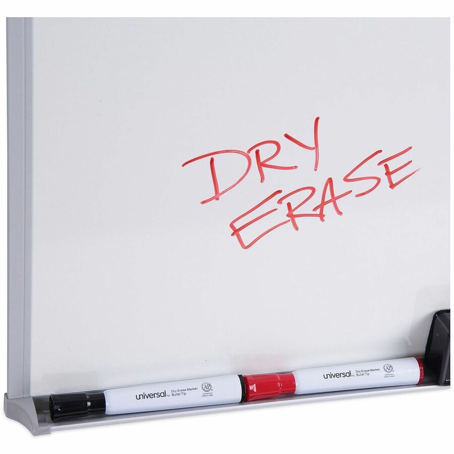 Melamine Dry Erase Board with Aluminum Frame, 24 x 18, White Surface, Anodized Aluminum Frame