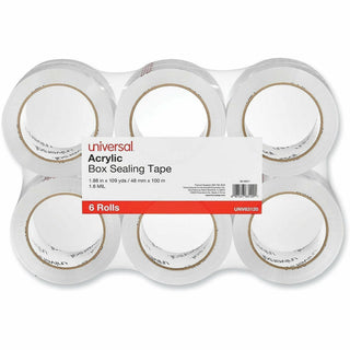 Deluxe General-Purpose Acrylic Box Sealing Tape, 1.7 mil, 3" Core, 1.88" x 109 yds, Clear, 6/Pack