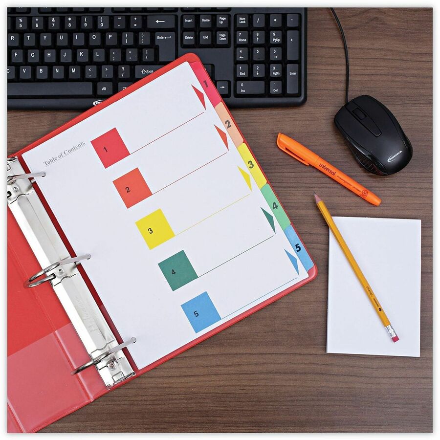 Deluxe Table of Contents Dividers for Printers, 5-Tab, 1 to 5; Table Of Contents, 11 x 8.5, White, 6 Sets