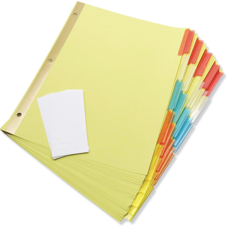 Deluxe Extended Insertable Tab Indexes, 5-Tab, 11 x 8.5, Buff, Assorted Tabs, 6 Sets