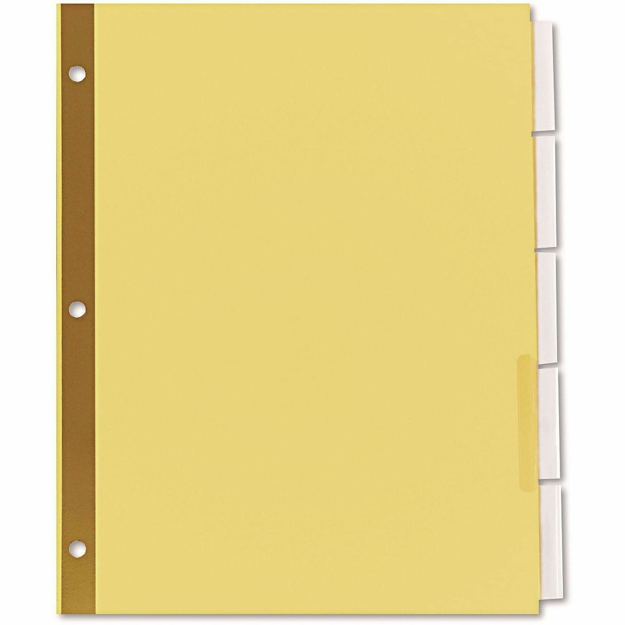 Deluxe Extended Insertable Tab Indexes, 5-Tab, 11 x 8.5, Buff, Clear Tabs, 6 Sets