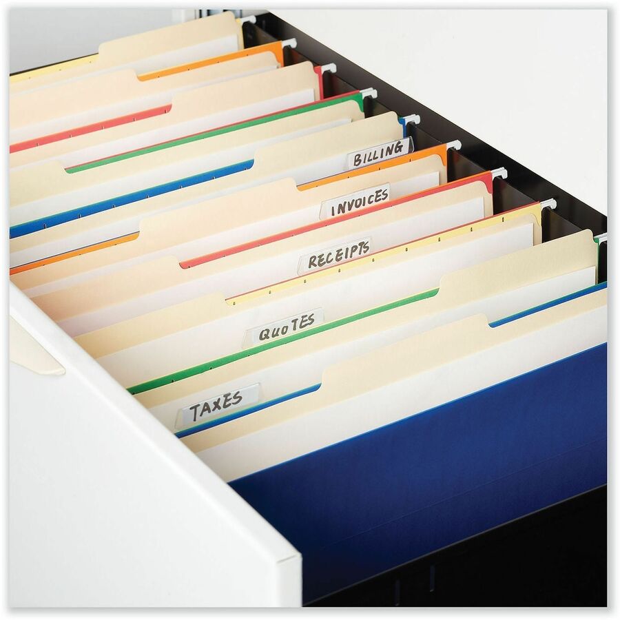 Double-Ply Top Tab Manila File Folders, 1/5-Cut Tabs: Assorted, Letter Size, 0.75" Expansion, Manila, 100/Box