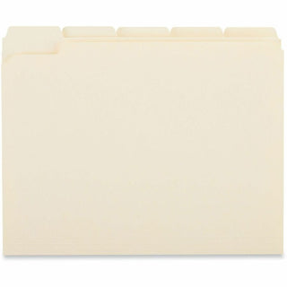Double-Ply Top Tab Manila File Folders, 1/5-Cut Tabs: Assorted, Letter Size, 0.75" Expansion, Manila, 100/Box