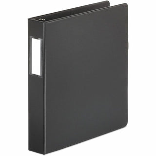Deluxe Non-View D-Ring Binder with Label Holder, 3 Rings, 1.5" Capacity, 11 x 8.5, Black