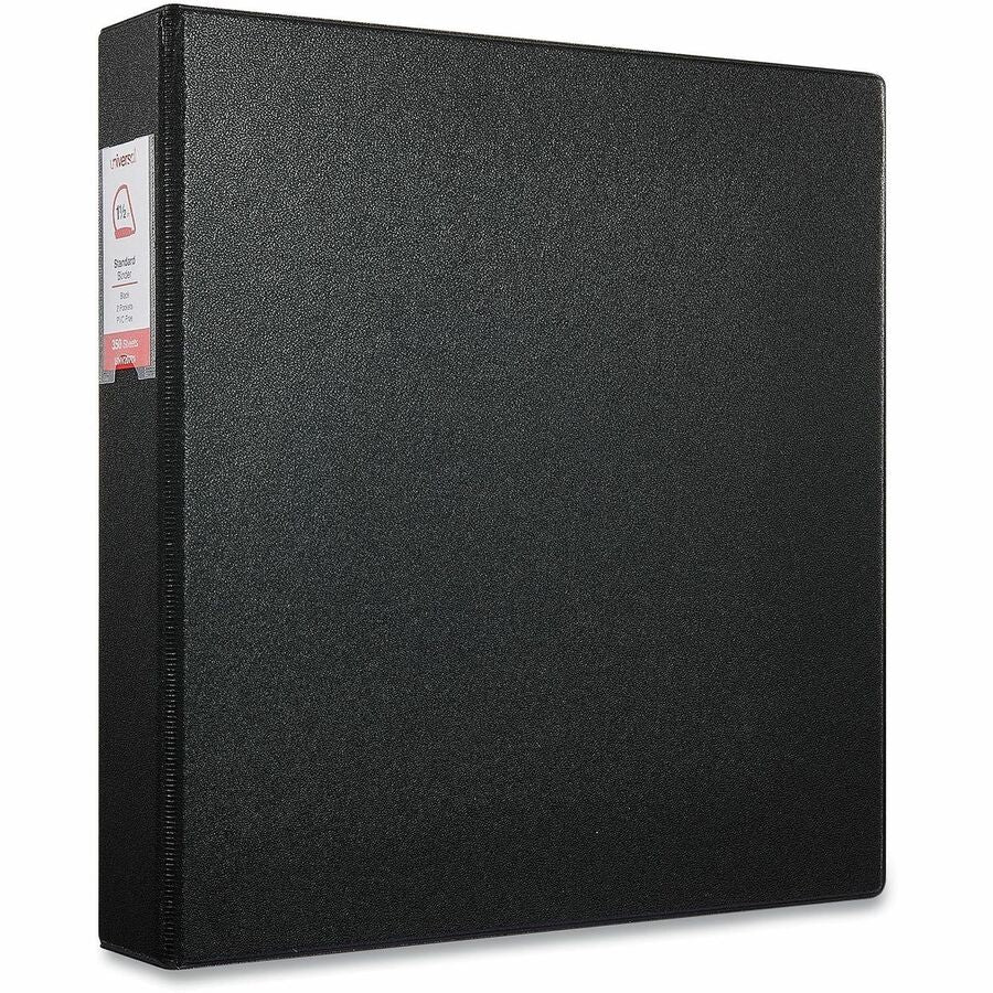 Deluxe Non-View D-Ring Binder with Label Holder, 3 Rings, 1.5" Capacity, 11 x 8.5, Black