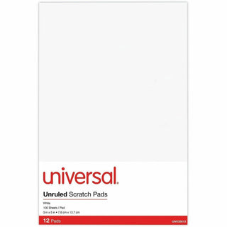 Scratch Pads, Unruled, 3 x 5, White, 100 Sheets, 12/Pack