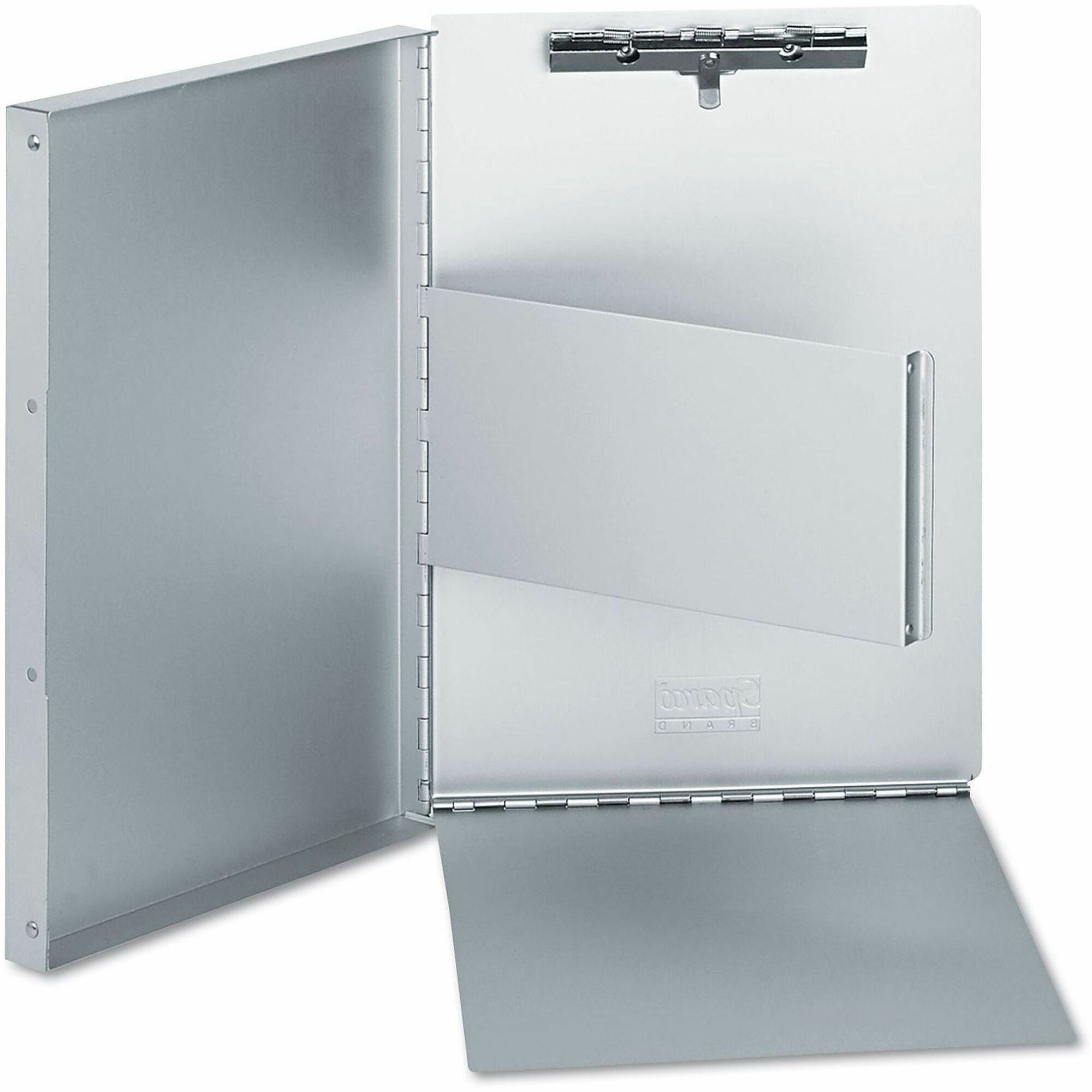 Deluxe Aluminum Document Box, 0.4" Clip Capacity, Holds 8.5 x 11 Sheets, Aluminum