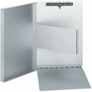 Deluxe Aluminum Document Box, 0.4" Clip Capacity, Holds 8.5 x 11 Sheets, Aluminum