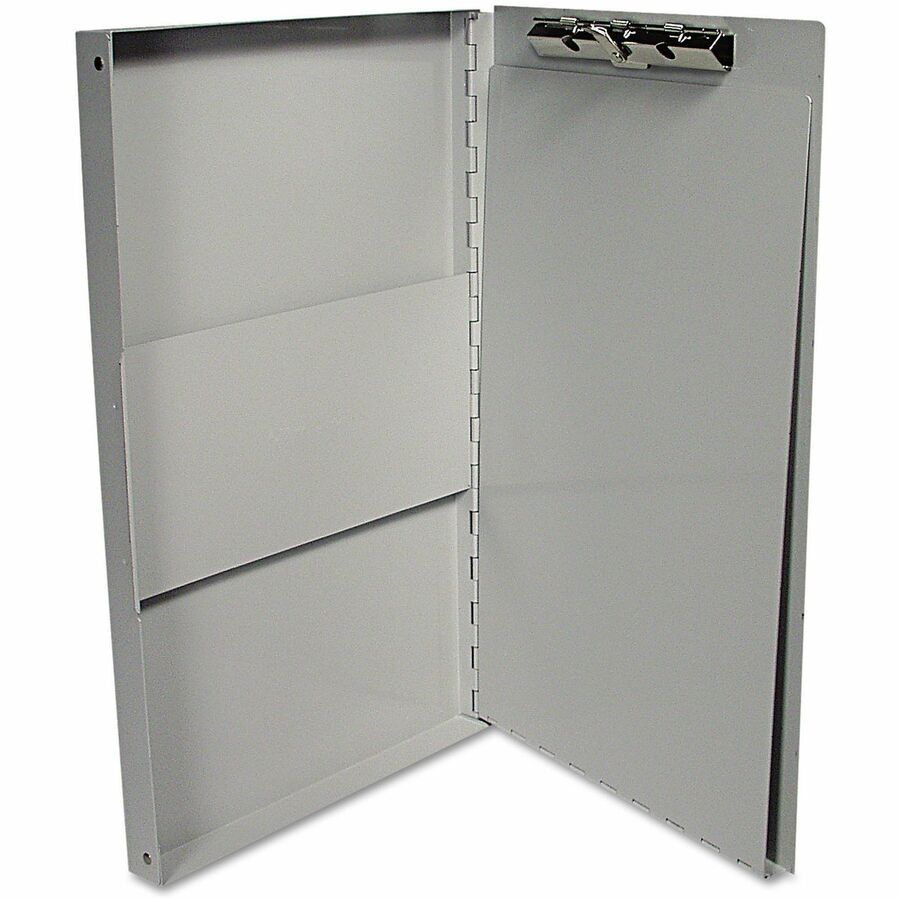 Deluxe Aluminum Document Box, 0.4" Clip Capacity, Holds 8.5 x 11 Sheets, Aluminum