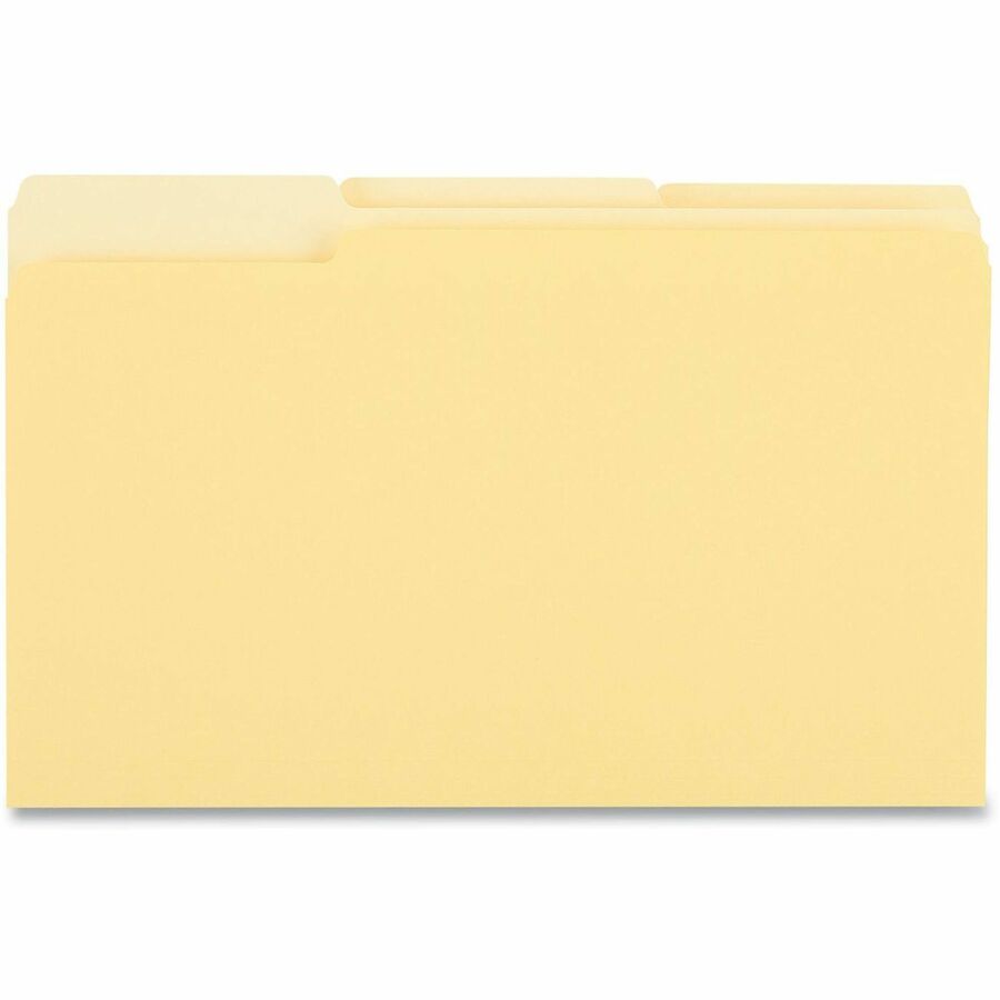 Deluxe Colored Top Tab File Folders, 1/3-Cut Tabs: Assorted, Legal Size, Yellow/Light Yellow, 100/Box