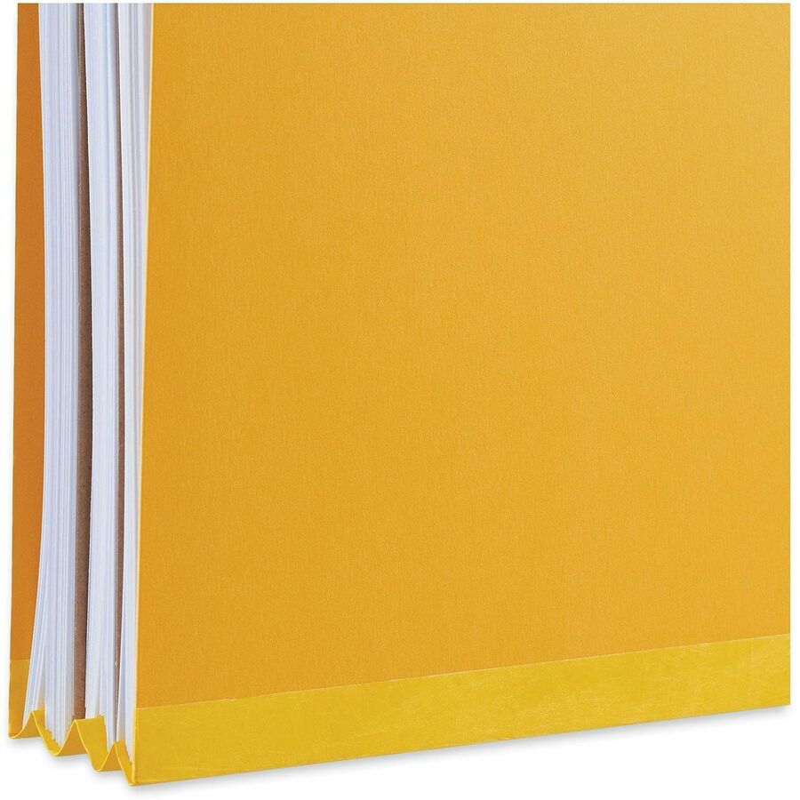 Bright Colored Pressboard Classification Folders, 2" Expansion, 2 Dividers, 6 Fasteners, Legal Size, Yellow Exterior, 10/Box