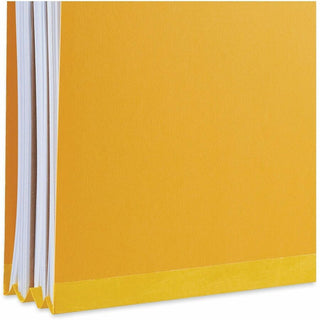 Bright Colored Pressboard Classification Folders, 2" Expansion, 2 Dividers, 6 Fasteners, Legal Size, Yellow Exterior, 10/Box