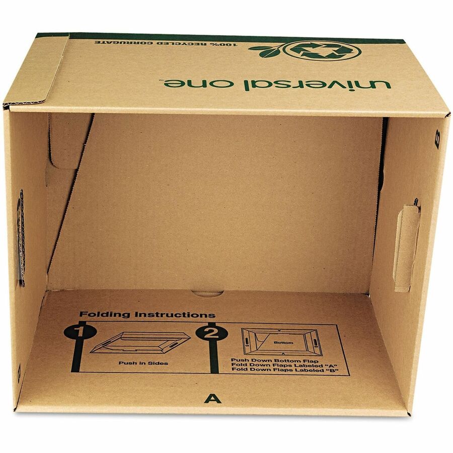 Recycled Heavy-Duty Record Storage Box, Letter/Legal Files, Kraft/Green, 12/Carton