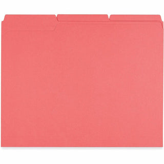 Reinforced Top-Tab File Folders, 1/3-Cut Tabs: Assorted, Letter Size, 1" Expansion, Red, 100/Box