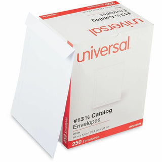 Catalog Envelope, 24 lb Bond Weight Paper, #13 1/2, Square Flap, Gummed Closure, 10 x 13, White, 250/Box