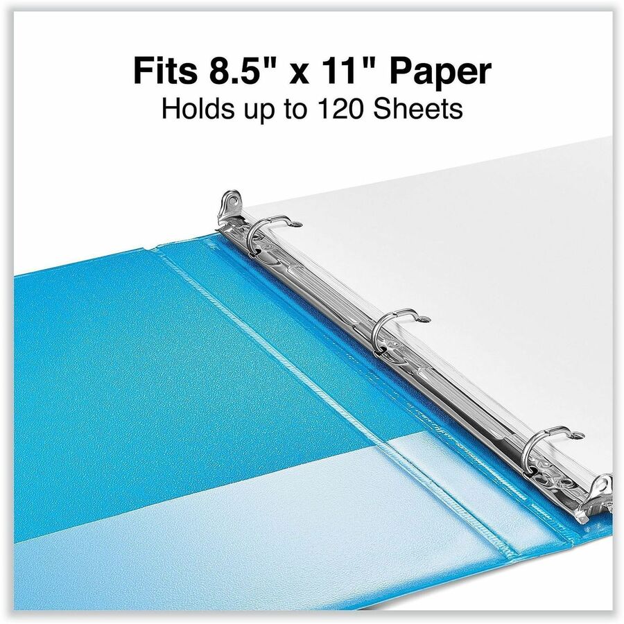 Slant D-Ring View Binder, 3 Rings, 0.5" Capacity, 11 x 8.5, Light Blue
