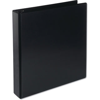 Deluxe Round Ring View Binder, 3 Rings, 1.5" Capacity, 11 x 8.5, Black