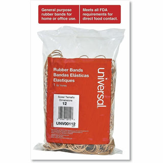 Rubber Bands, Size 12, 0.04" Gauge, Beige, 1 lb Box, 2,500/Pack