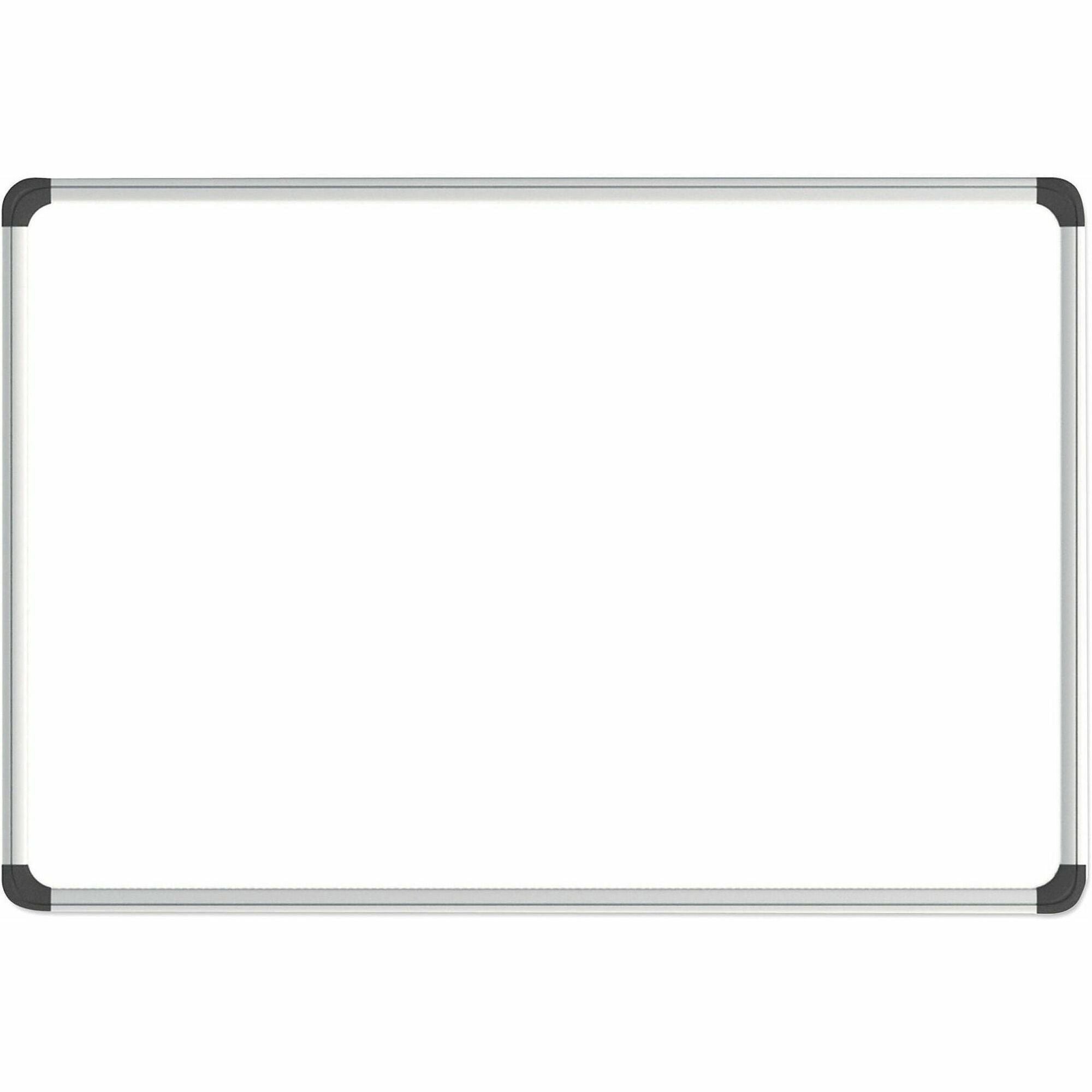 Magnetic Steel Dry Erase Marker Board, 48 x 36, White Surface, Aluminum/Plastic Frame