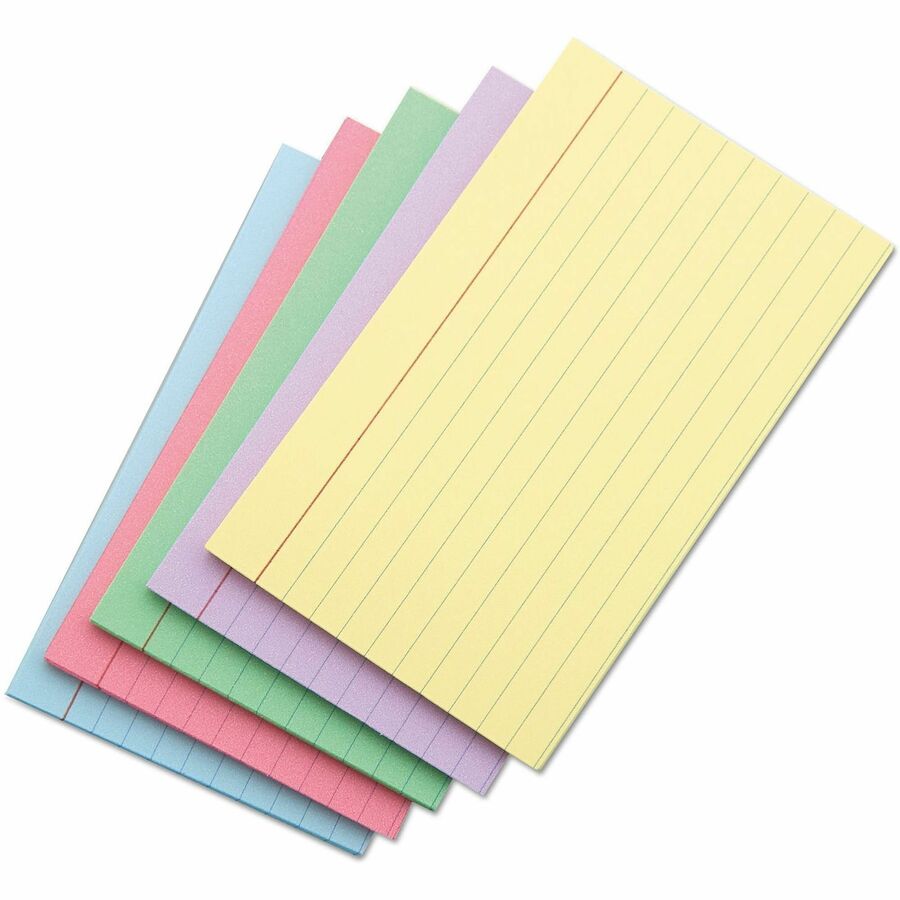 Index Cards, Ruled, 4 x 6, Assorted, 100/Pack