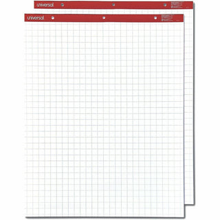 Easel Pads/Flip Charts, Quadrille Rule (1 sq/in), 27 x 34, White, 50 Sheets, 2/Carton