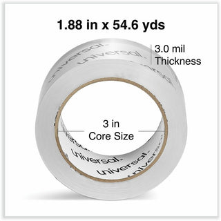 Heavy-Duty Acrylic Box Sealing Tape, 3" Core, 1.88" x 54.6 yds, Clear, 6/Pack