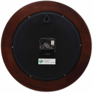Round Wood Wall Clock, 12.75" Overall Diameter, Cherry Case, 1 AA (sold separately)