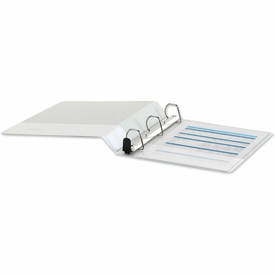 Deluxe Easy-to-Open D-Ring View Binder, 3 Rings, 1.5" Capacity, 11 x 8.5, White
