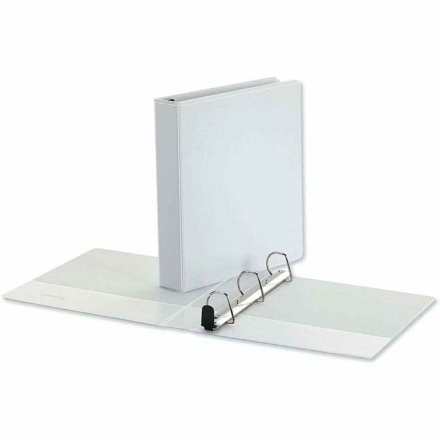 Deluxe Easy-to-Open D-Ring View Binder, 3 Rings, 1.5" Capacity, 11 x 8.5, White