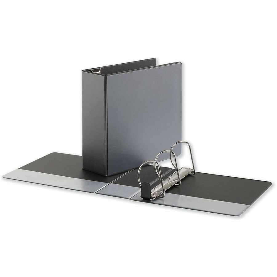 Deluxe Easy-to-Open D-Ring View Binder, 3 Rings, 4" Capacity, 11 x 8.5, Black