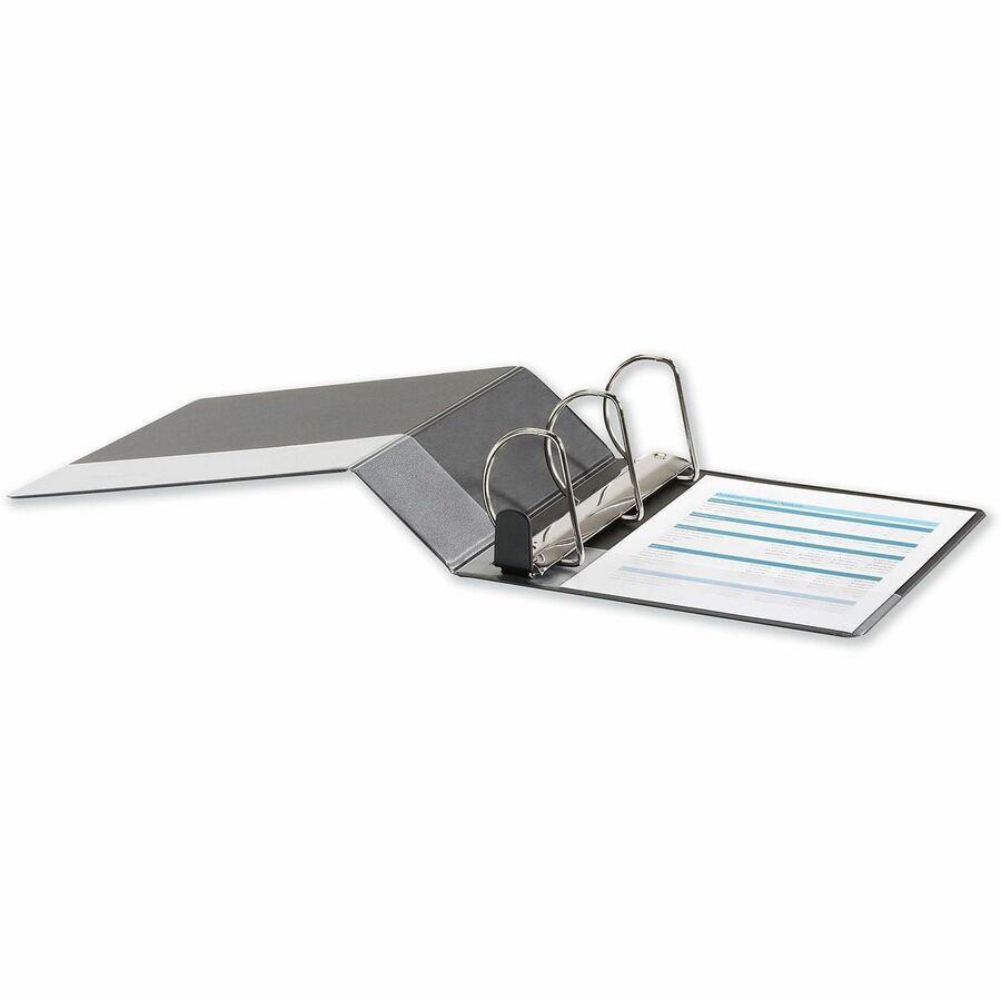 Deluxe Easy-to-Open D-Ring View Binder, 3 Rings, 4" Capacity, 11 x 8.5, Black