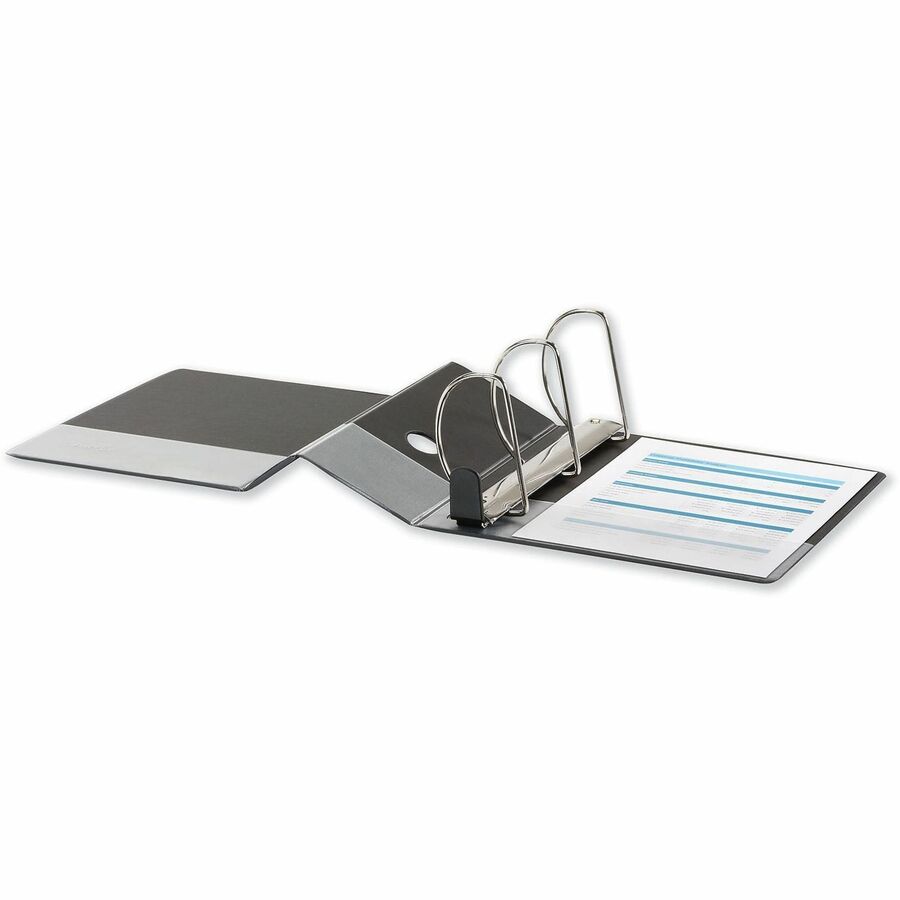 Deluxe Easy-to-Open D-Ring View Binder, 3 Rings, 5" Capacity, 11 x 8.5, Black