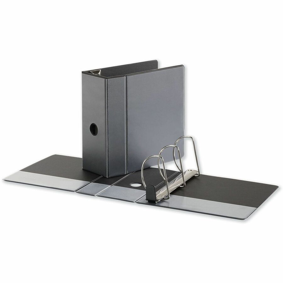 Deluxe Easy-to-Open D-Ring View Binder, 3 Rings, 5" Capacity, 11 x 8.5, Black