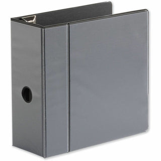 Deluxe Easy-to-Open D-Ring View Binder, 3 Rings, 5" Capacity, 11 x 8.5, Black