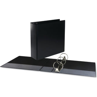 Deluxe Round Ring View Binder, 3 Rings, 3" Capacity, 11 x 8.5, Black