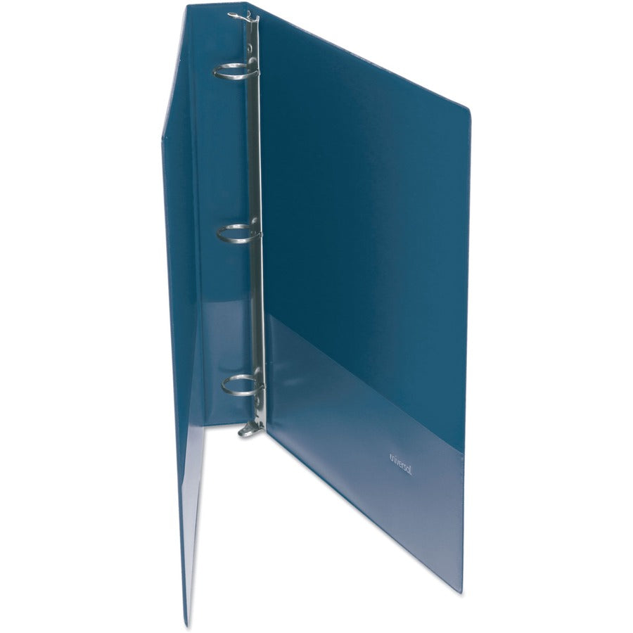 Economy Non-View Round Ring Binder, 3 Rings, 1" Capacity, 11 x 8.5, Royal Blue