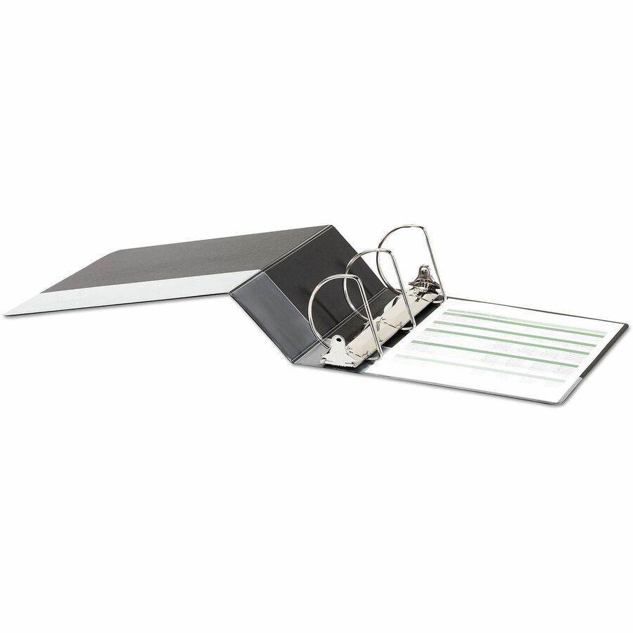 Deluxe Non-View D-Ring Binder with Label Holder, 3 Rings, 4" Capacity, 11 x 8.5, Black