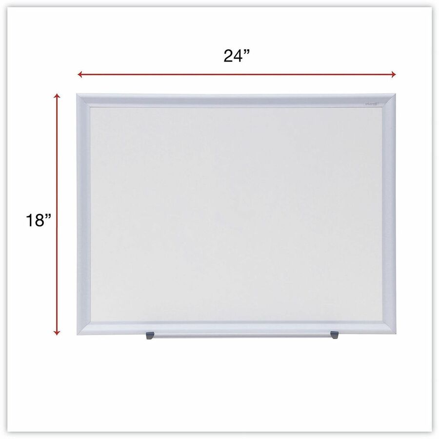 Deluxe Melamine Dry Erase Board, 24 x 18, Melamine White Surface, Silver Aluminum Frame