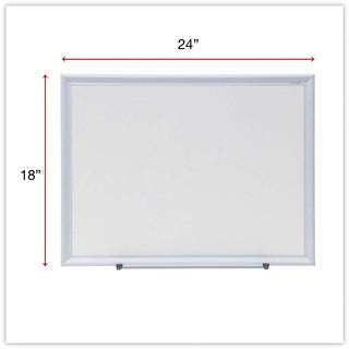 Deluxe Melamine Dry Erase Board, 24 x 18, Melamine White Surface, Silver Aluminum Frame