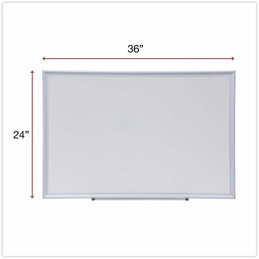 Deluxe Melamine Dry Erase Board, 36 x 24, Melamine White Surface, Silver Aluminum Frame