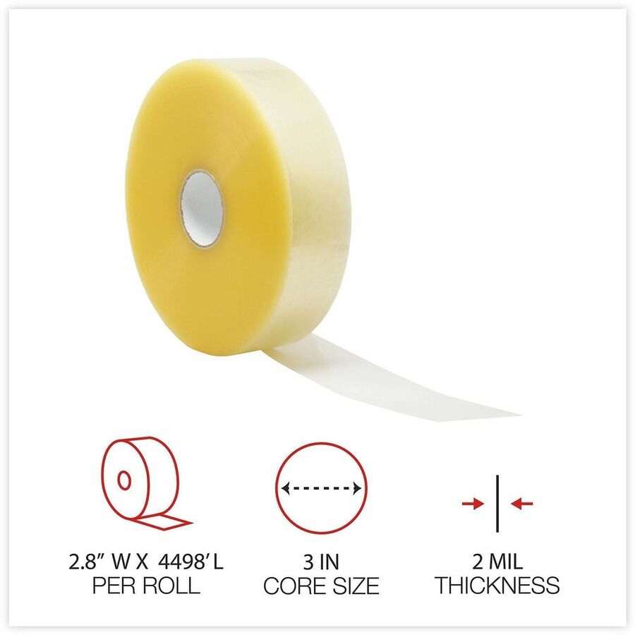 Clear Packaging Tape, 3" Core, 72 mm x 1,371 m, Clear, 4/Carton