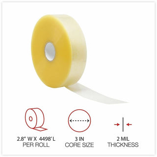 Clear Packaging Tape, 3" Core, 72 mm x 1,371 m, Clear, 4/Carton