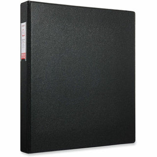 Deluxe Non-View D-Ring Binder with Label Holder, 3 Rings, 1" Capacity, 11 x 8.5, Black