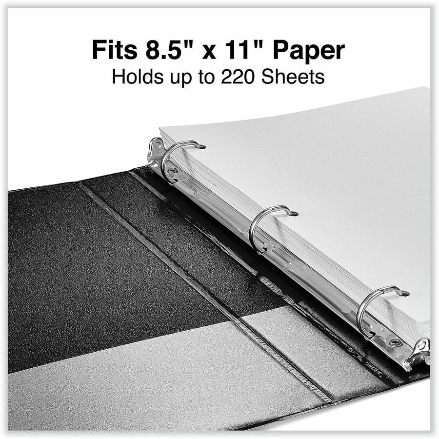 Deluxe Non-View D-Ring Binder with Label Holder, 3 Rings, 1" Capacity, 11 x 8.5, Black