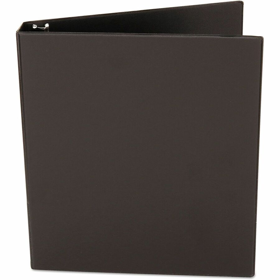 Deluxe Non-View D-Ring Binder with Label Holder, 3 Rings, 1" Capacity, 11 x 8.5, Black