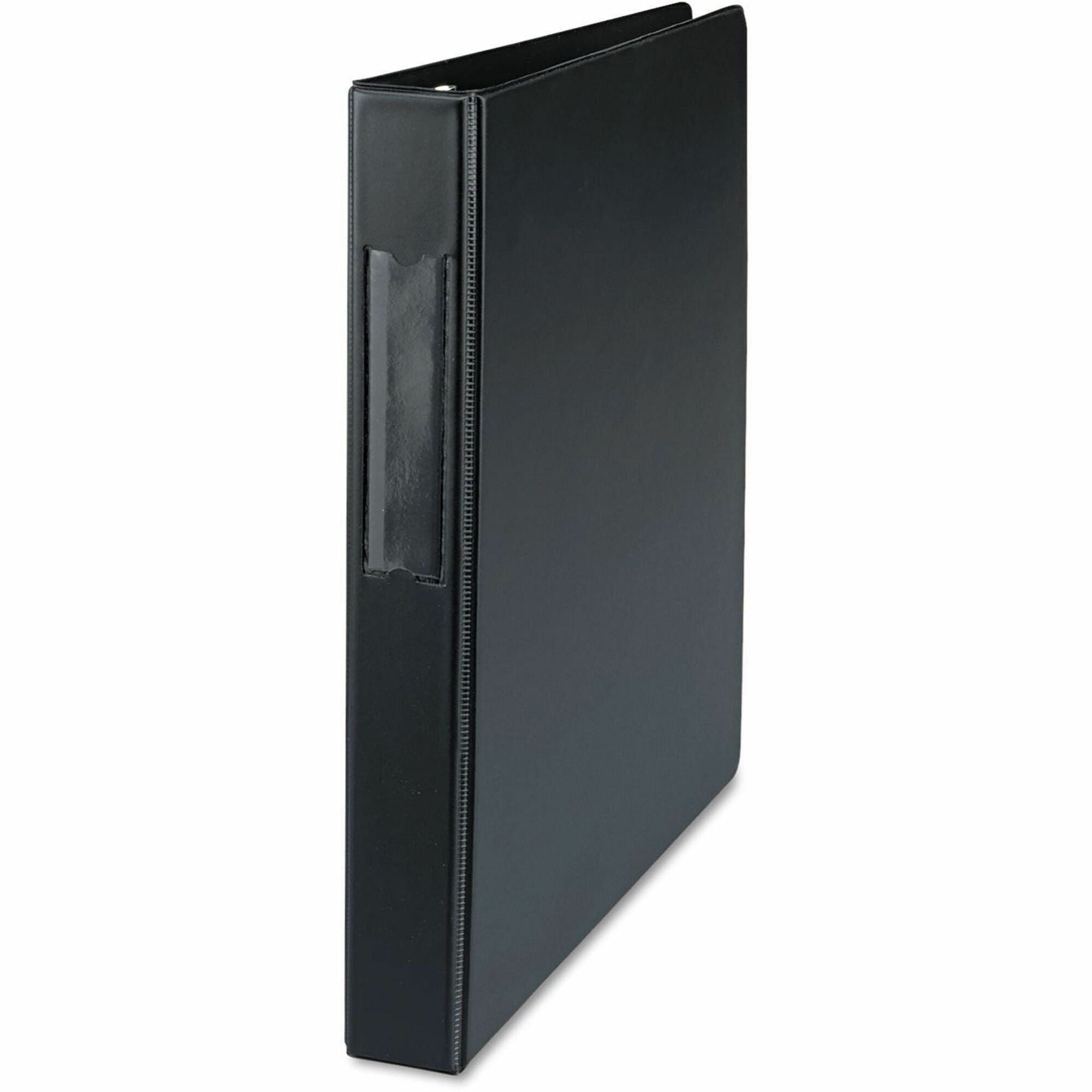 Deluxe Non-View D-Ring Binder with Label Holder, 3 Rings, 1" Capacity, 11 x 8.5, Black