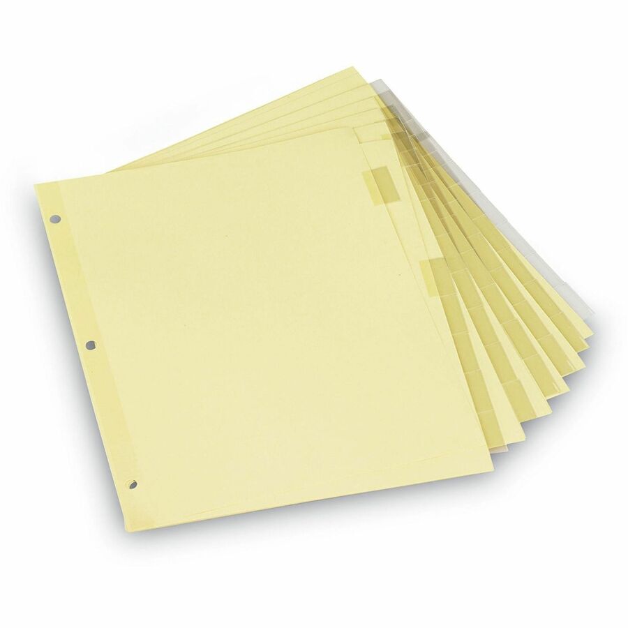 Insertable Tab Index, 8-Tab, 11 x 8.5, Buff, Clear Tabs, 6 Sets